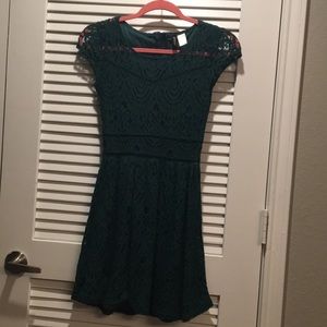 Teal lace dress